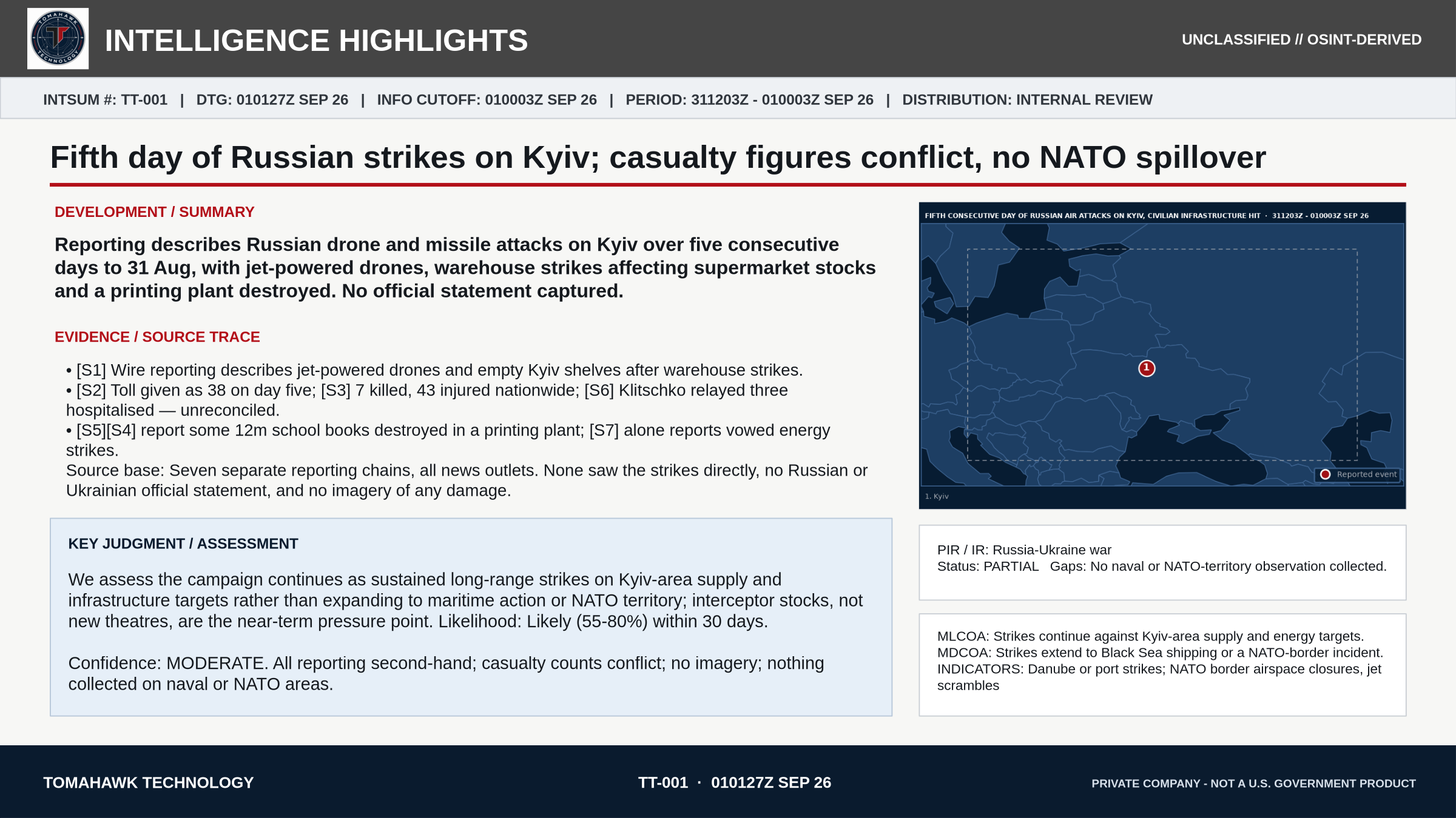 Fifth day of Russian strikes on Kyiv; casualty figures conflict, no NATO spillover