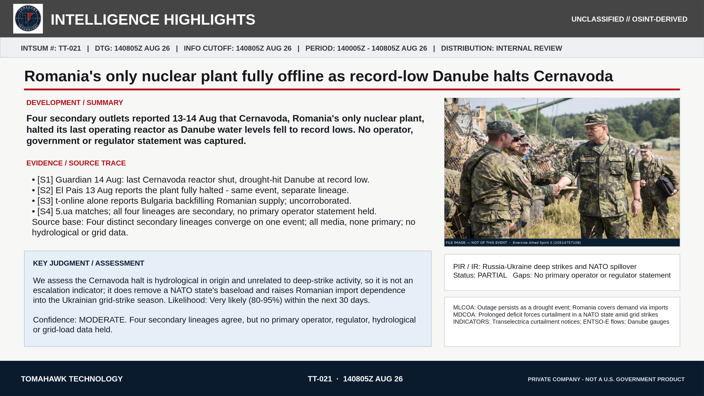 Romania's only nuclear plant fully offline as record-low Danube halts Cernavoda